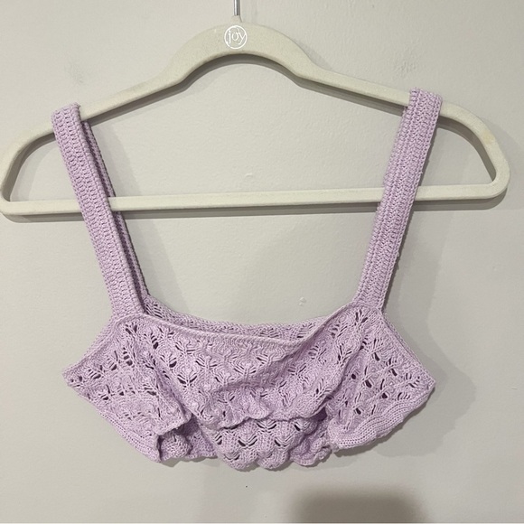 For Love and Lemons Charlotte Bralette Top in Purple - Picture 6 of 7